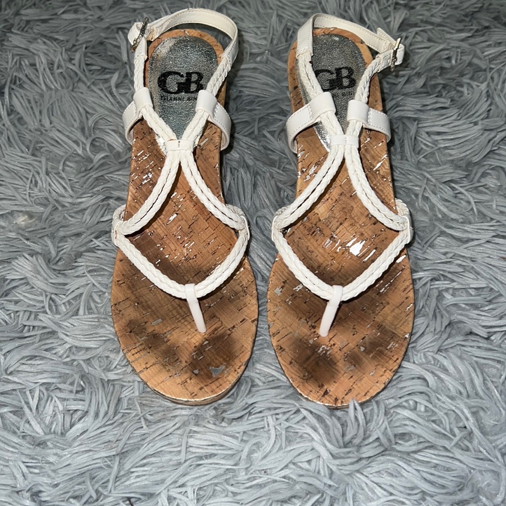 White Strappy Wedges